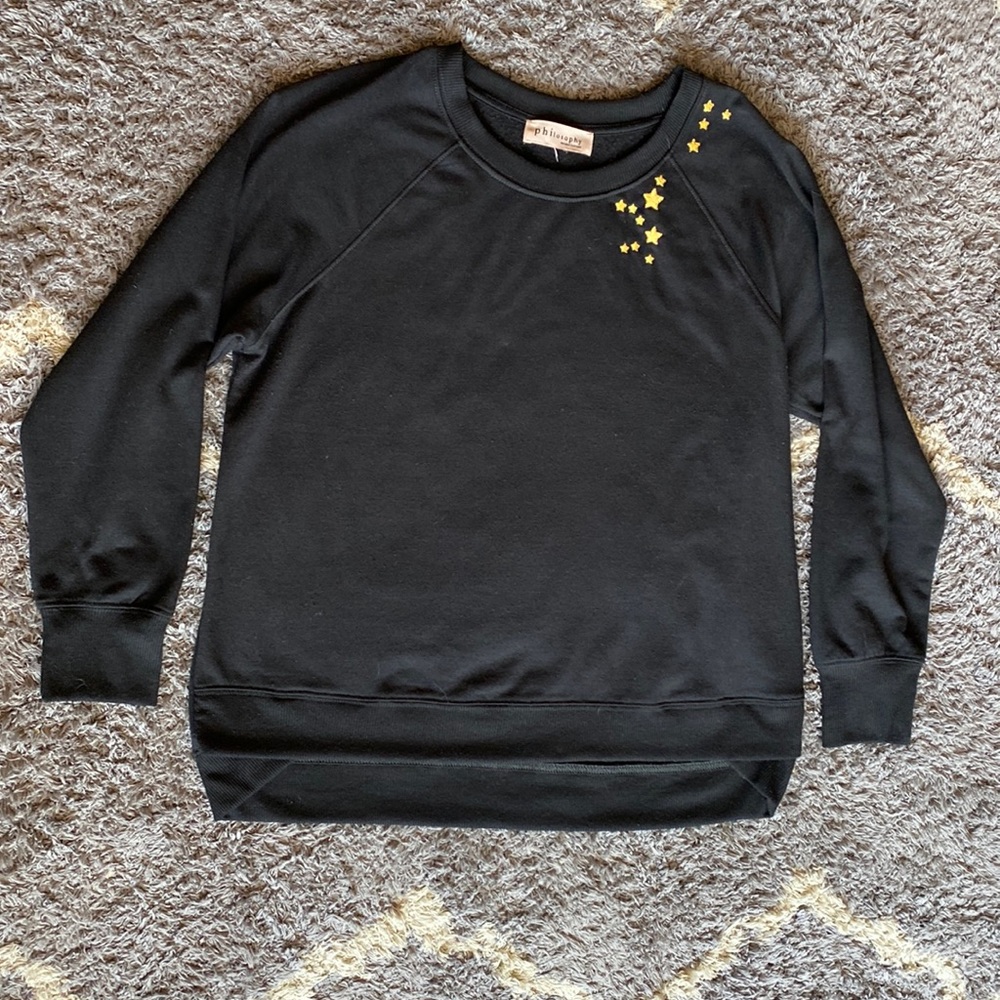 Philosophy sweatshirt with star embroidery. Super soft. Size s/m. EUC